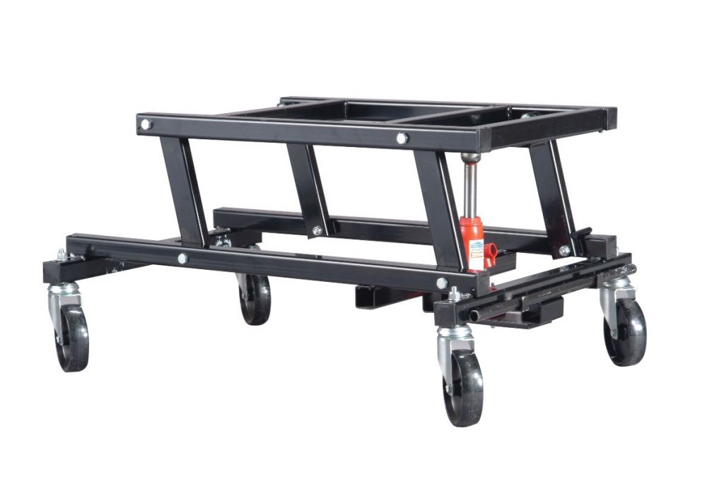 Hydraulic jack pool table trolley Barker Billiards